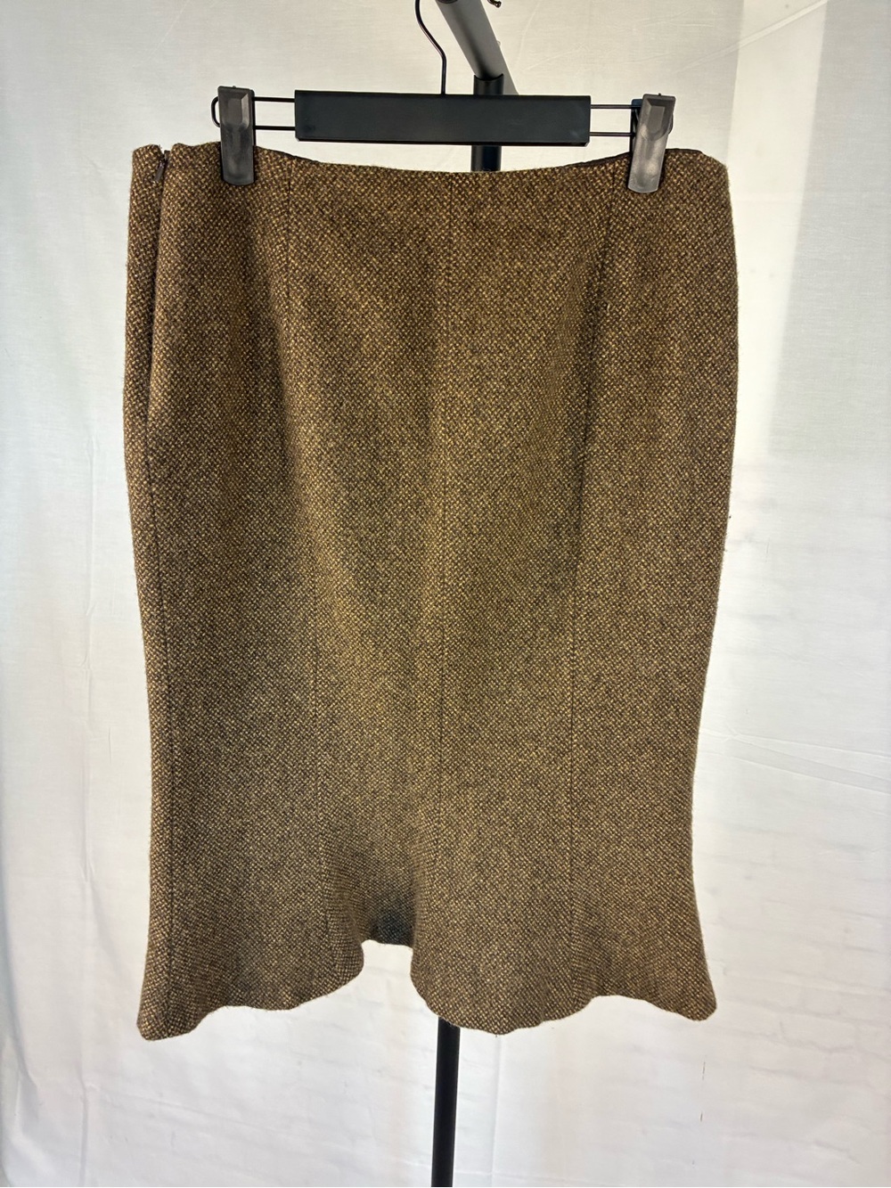 Vintage Ralph Lauren Wool Tweed Trumpet Pencil Skirt 6 - Picture 4 of 6